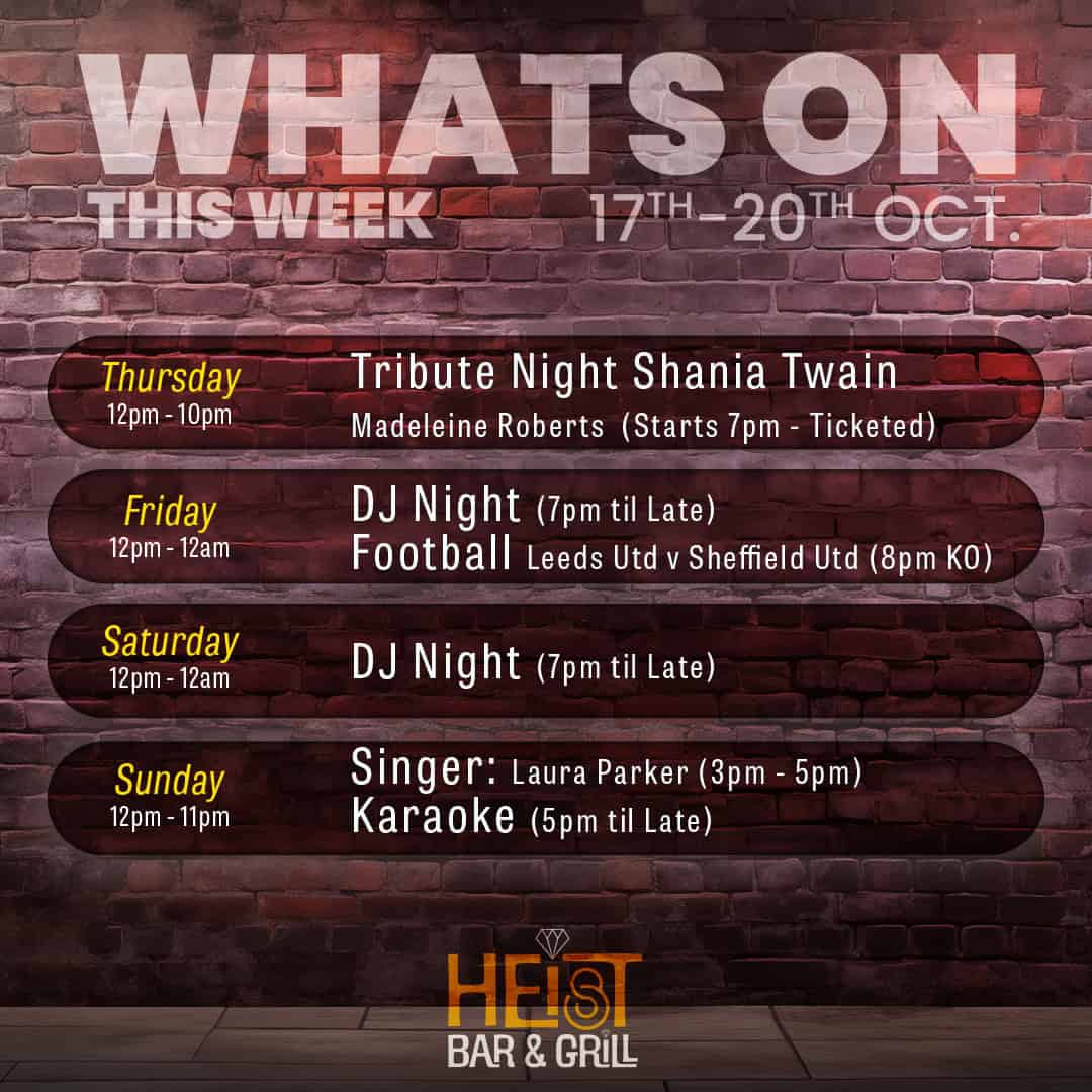 Whats on post 17th to 20th Oct
