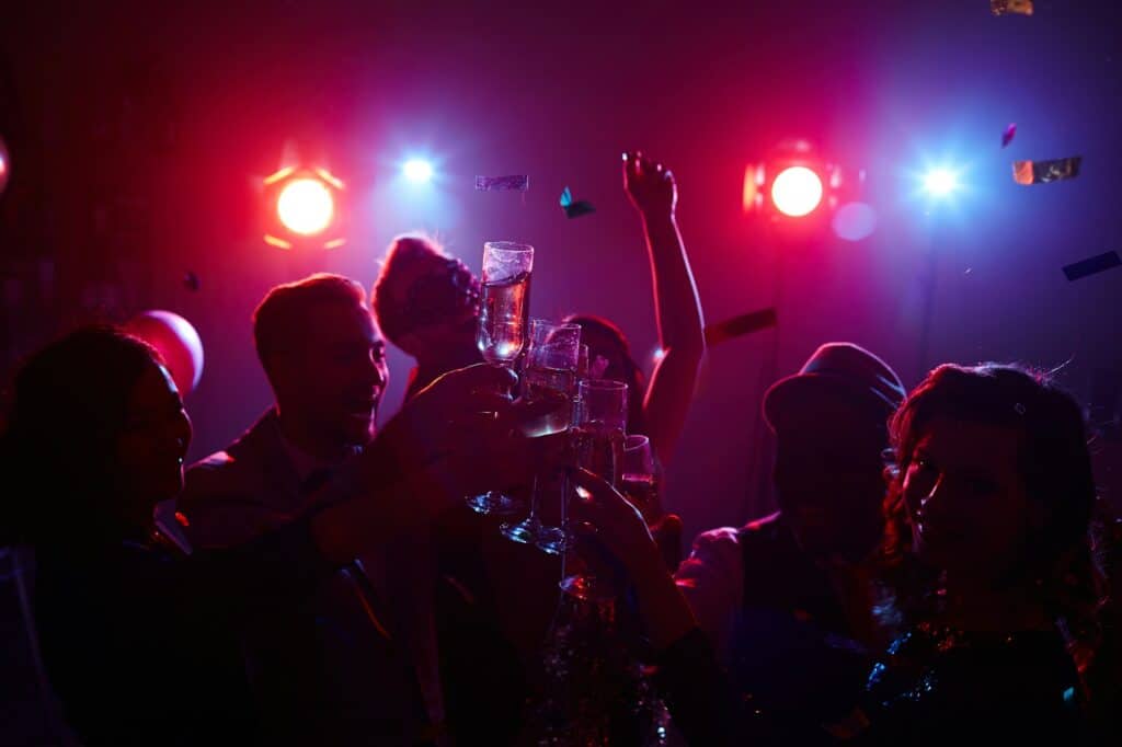 Cheerful clubbers